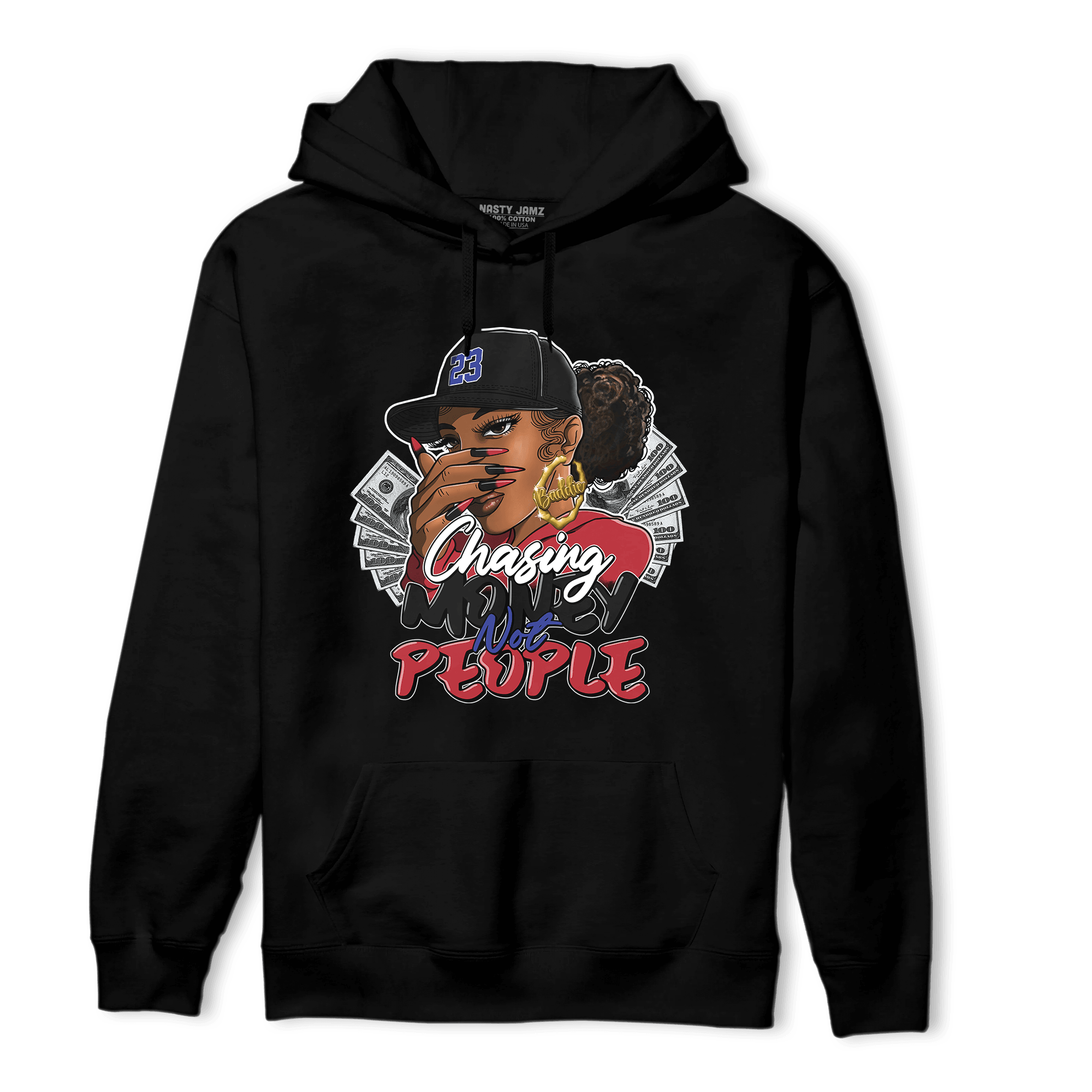 Playoffs 8s Hoodie Match Melanin Chasing Money - NastyJamz