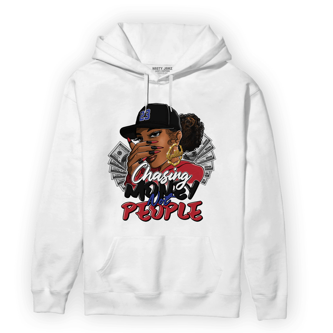 Playoffs 8s Hoodie Match Melanin Chasing Money - NastyJamz