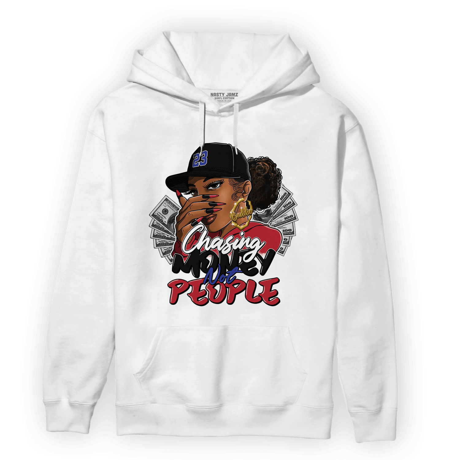 Playoffs 8s Hoodie Match Melanin Chasing Money - NastyJamz