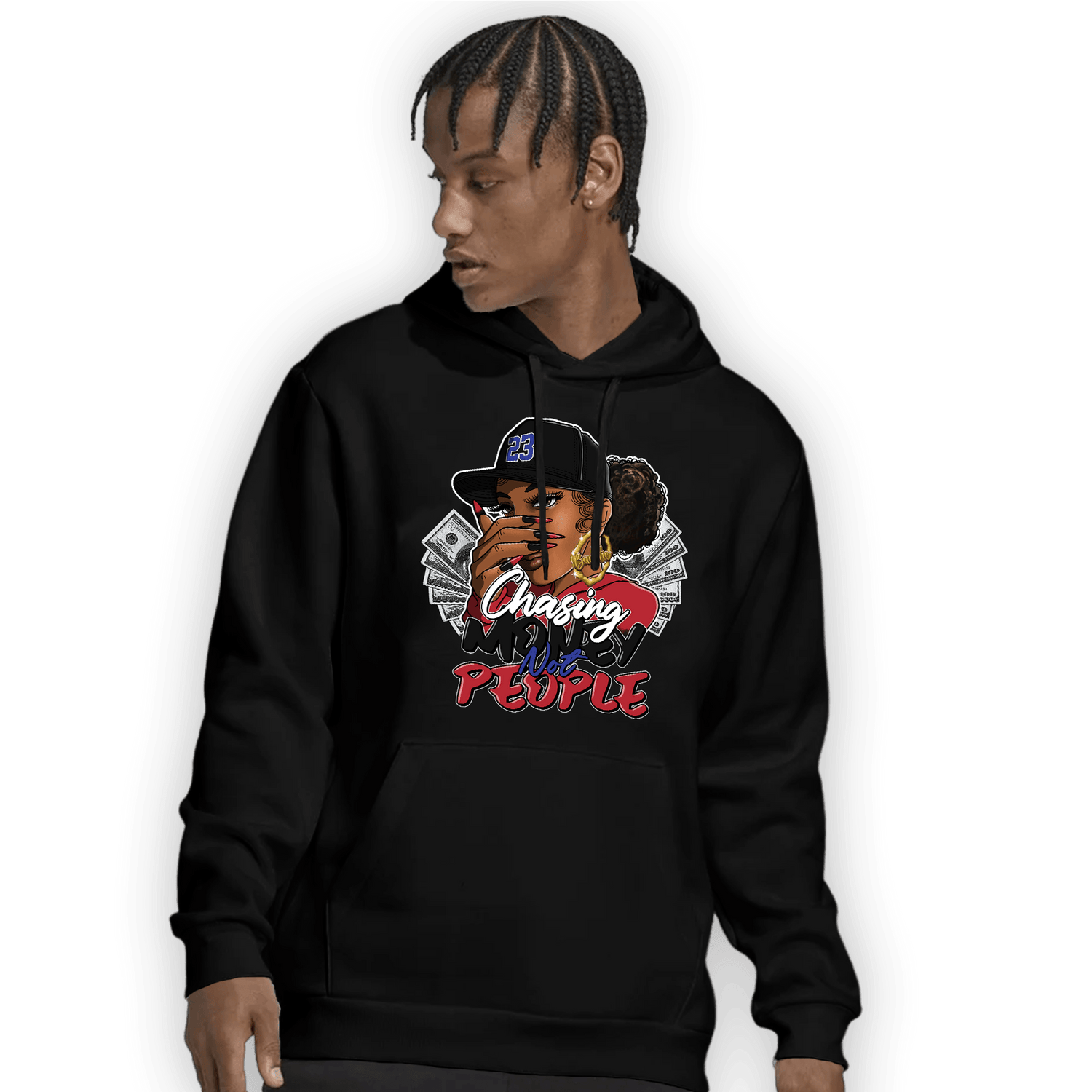 Playoffs 8s Hoodie Match Melanin Chasing Money - NastyJamz