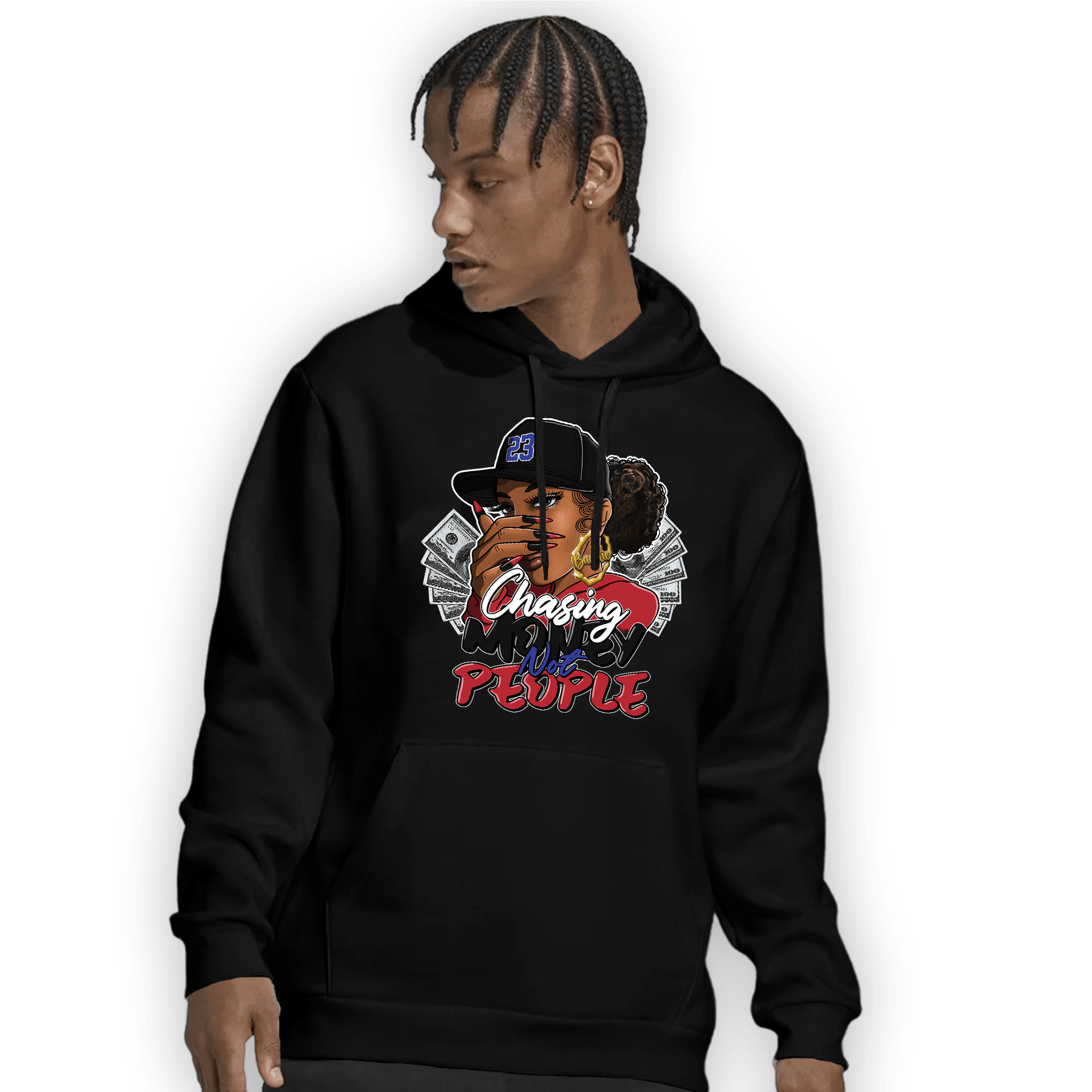 Playoffs 8s Hoodie Match Melanin Chasing Money - NastyJamz