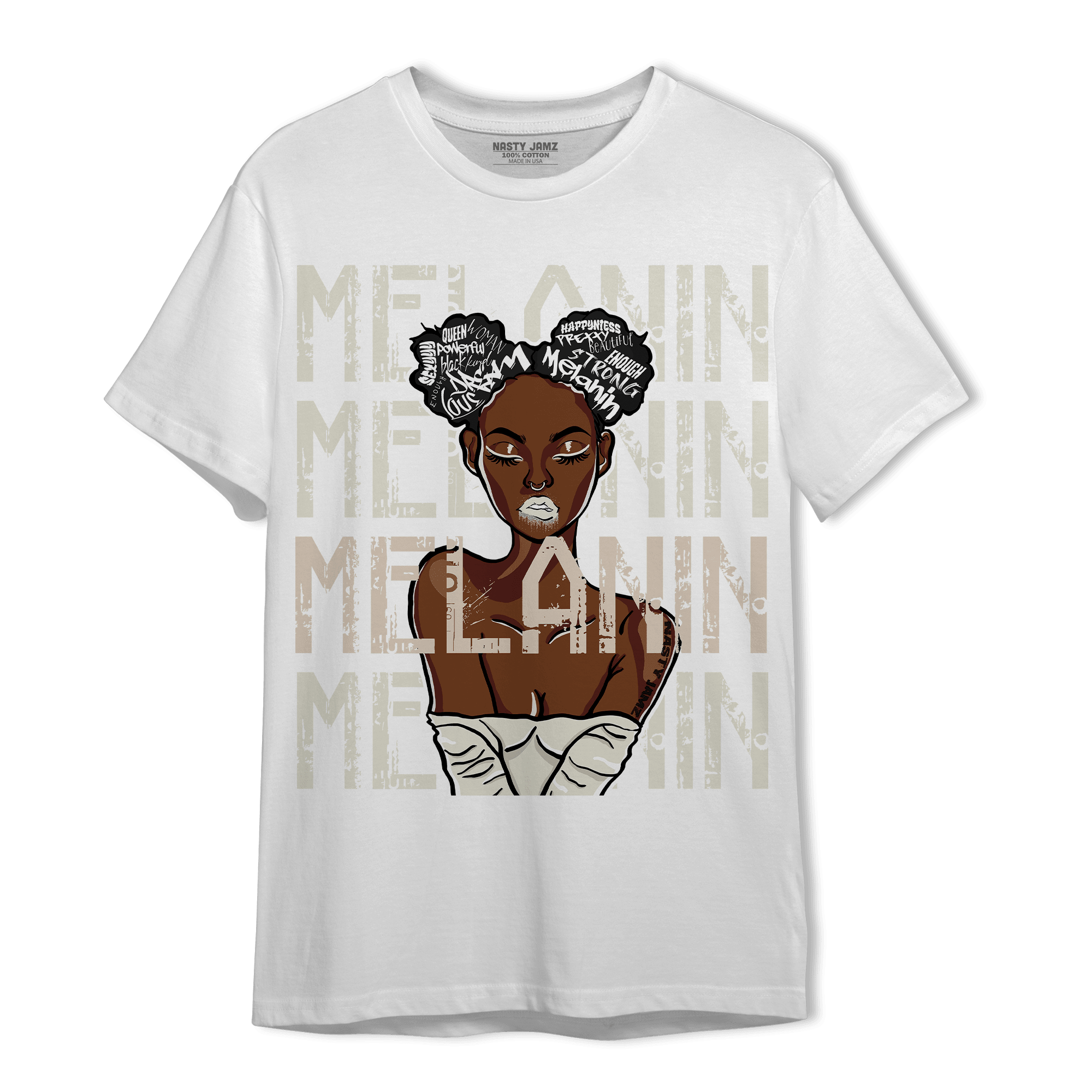 Neapolitan 11s T Shirt Match Melanin Girl - NastyJamz