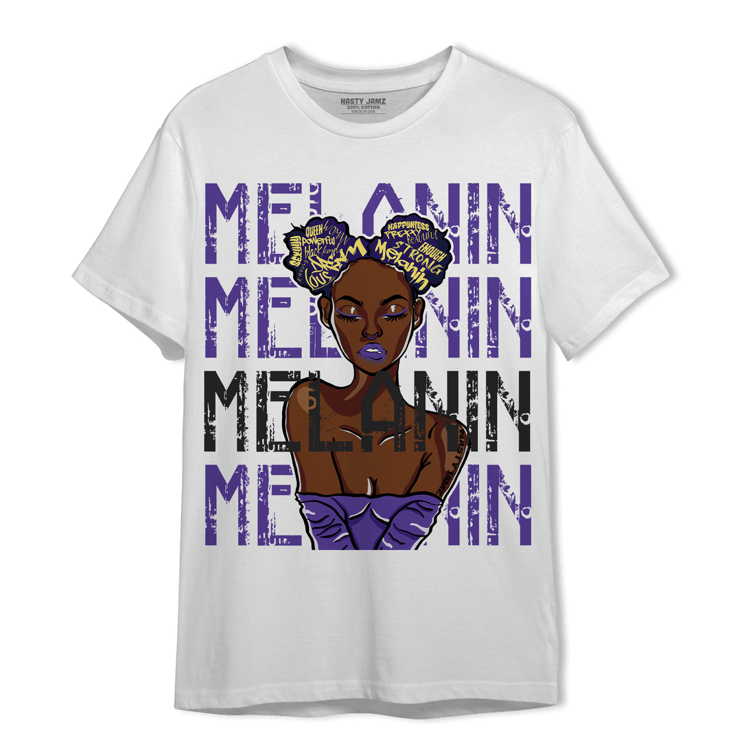 Field Purple 12s T Shirt Match Melanin Girl - NastyJamz