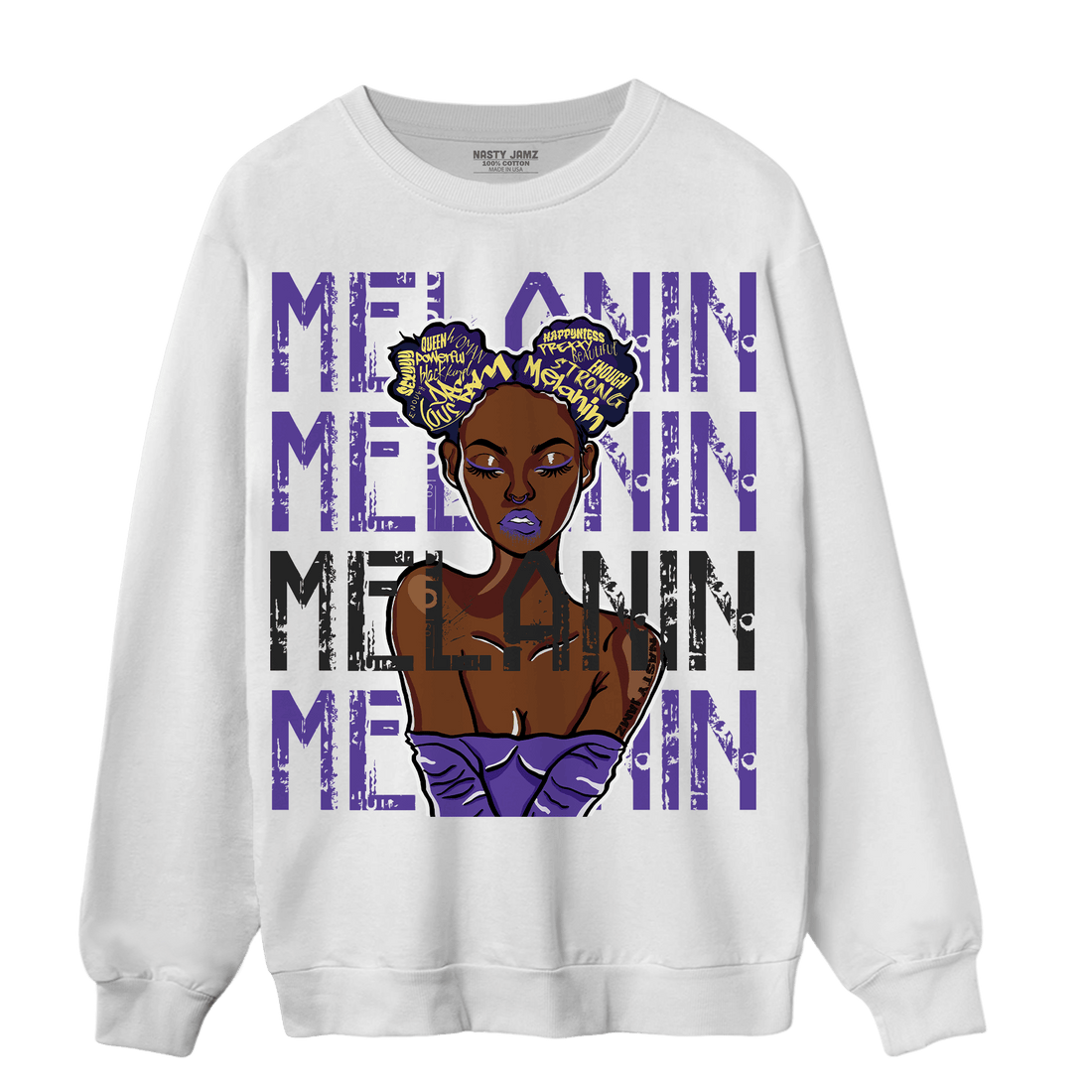 Field Purple 12s Sweatshirt Match Melanin Girl - NastyJamz