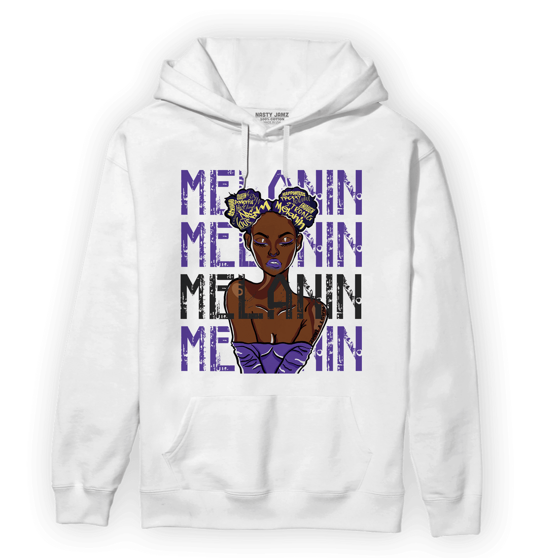 Field Purple 12s Hoodie Match Melanin Girl - NastyJamz