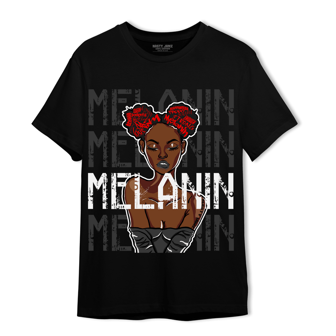 Black White 14s T Shirt Match Melanin Girl - NastyJamz