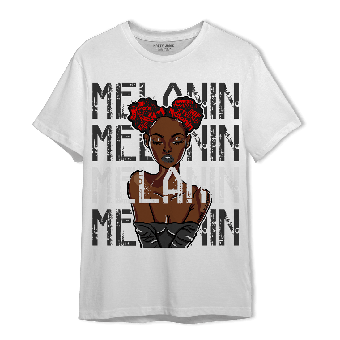 Black White 14s T Shirt Match Melanin Girl - NastyJamz