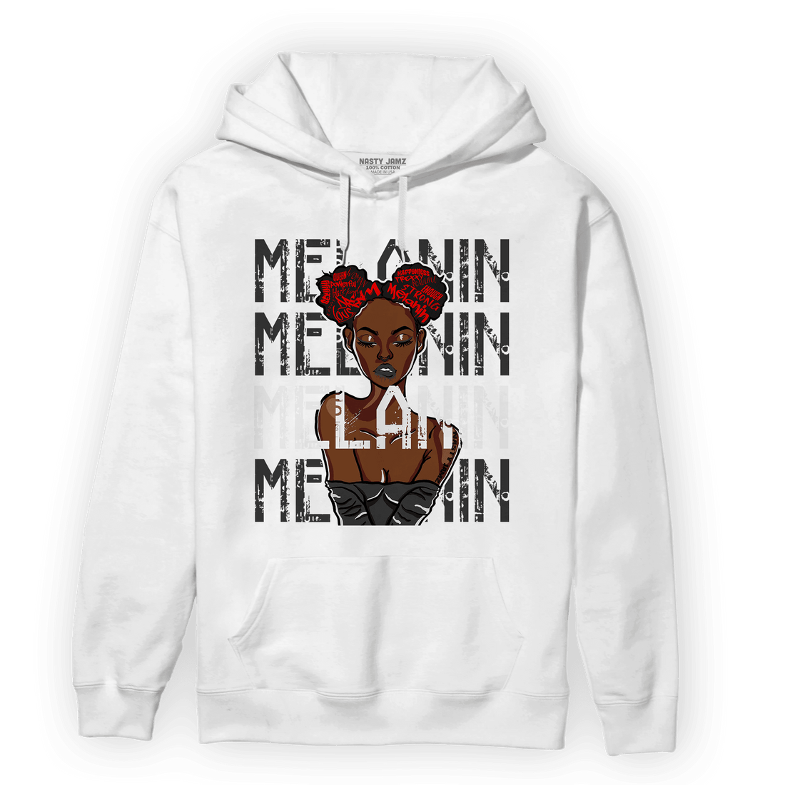 Black White 14s Hoodie Match Melanin Girl - NastyJamz