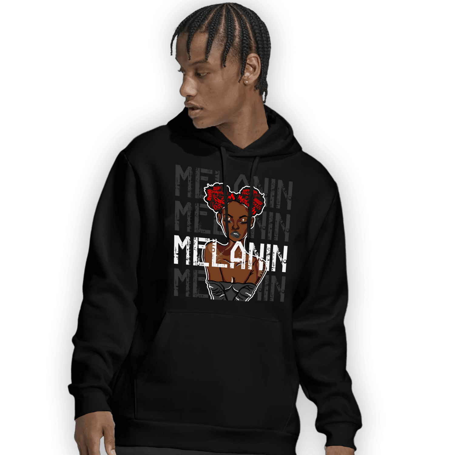 Black White 14s Hoodie Match Melanin Girl - NastyJamz