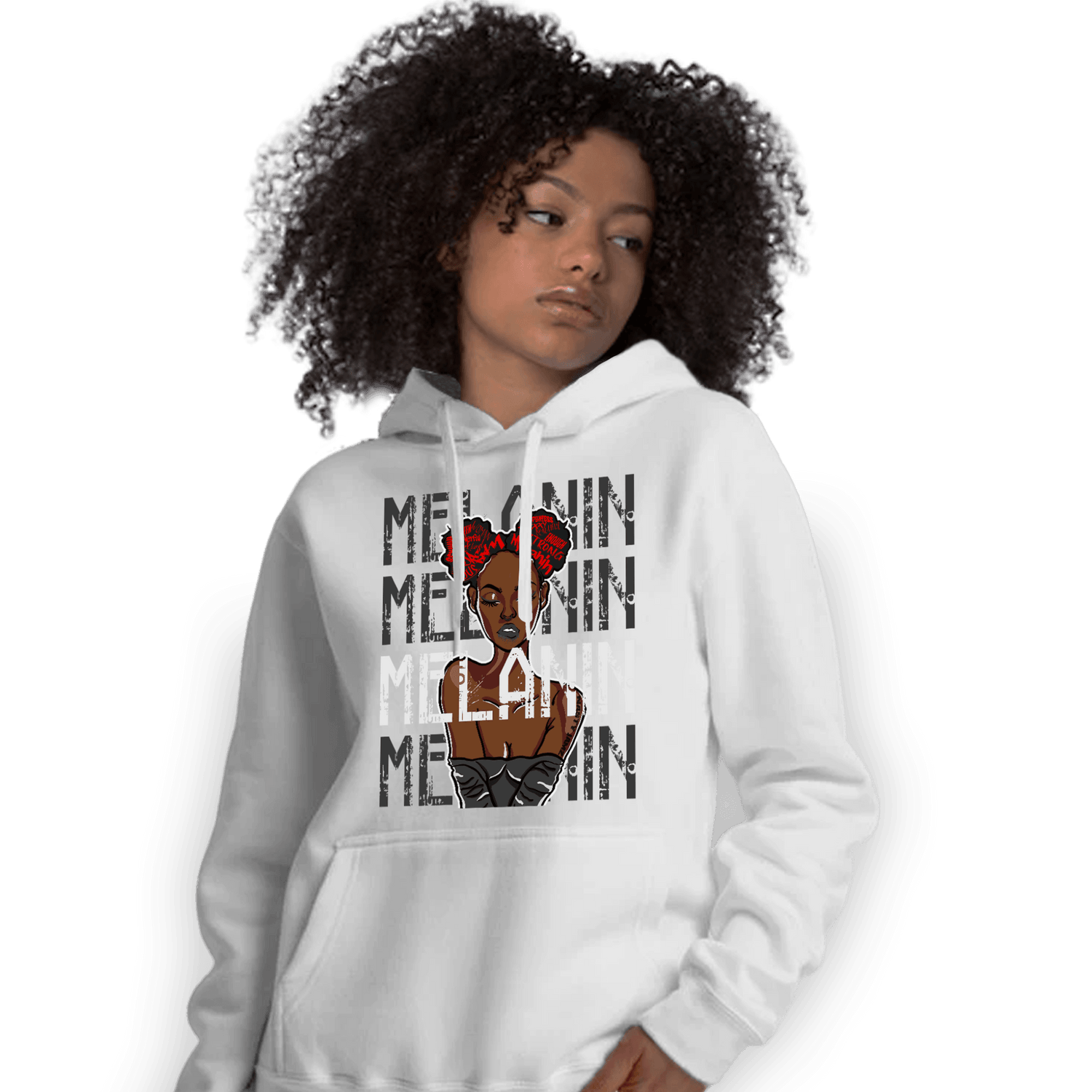 Black White 14s Hoodie Match Melanin Girl - NastyJamz