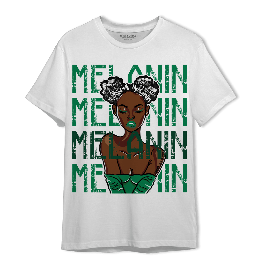 Celtic Lucky Green 1s T Shirt Match Melanin Girl - NastyJamz