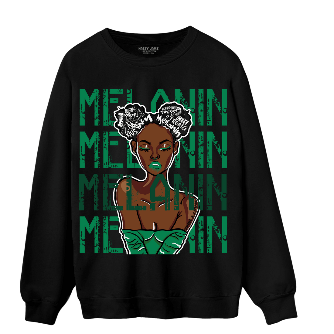Celtic Lucky Green 1s Sweatshirt Match Melanin Girl - NastyJamz