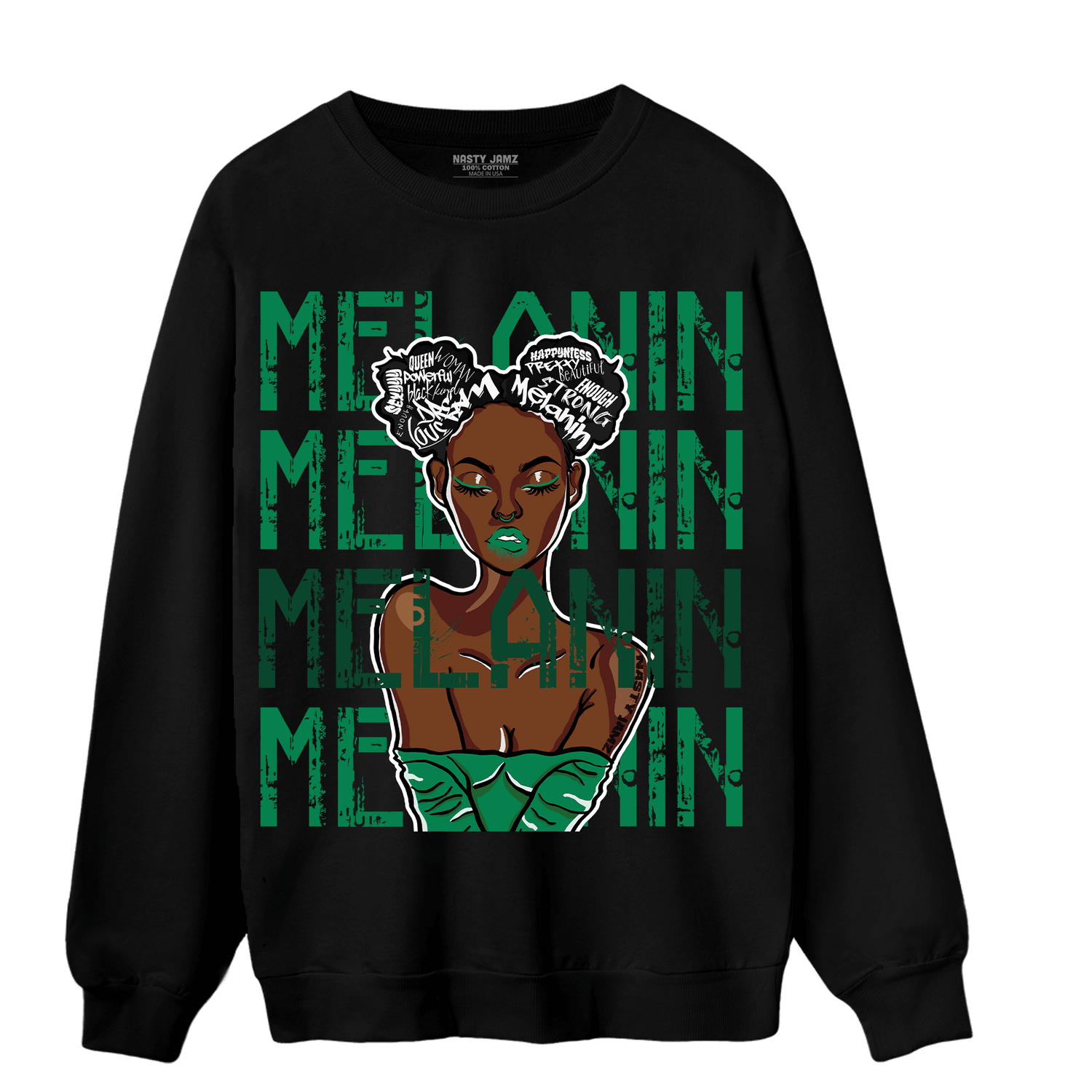Celtic Lucky Green 1s Sweatshirt Match Melanin Girl - NastyJamz