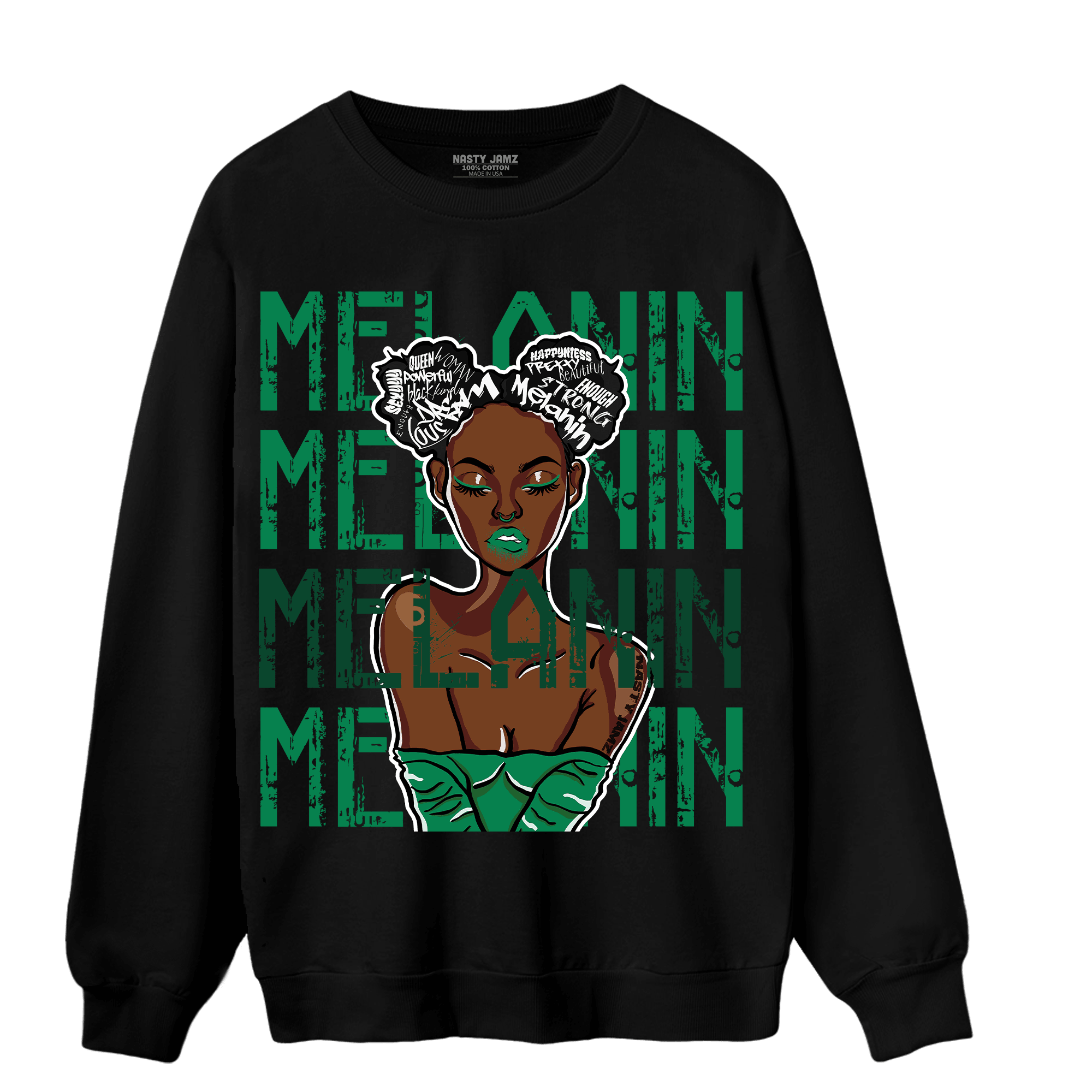 Celtic Lucky Green 1s Sweatshirt Match Melanin Girl - NastyJamz