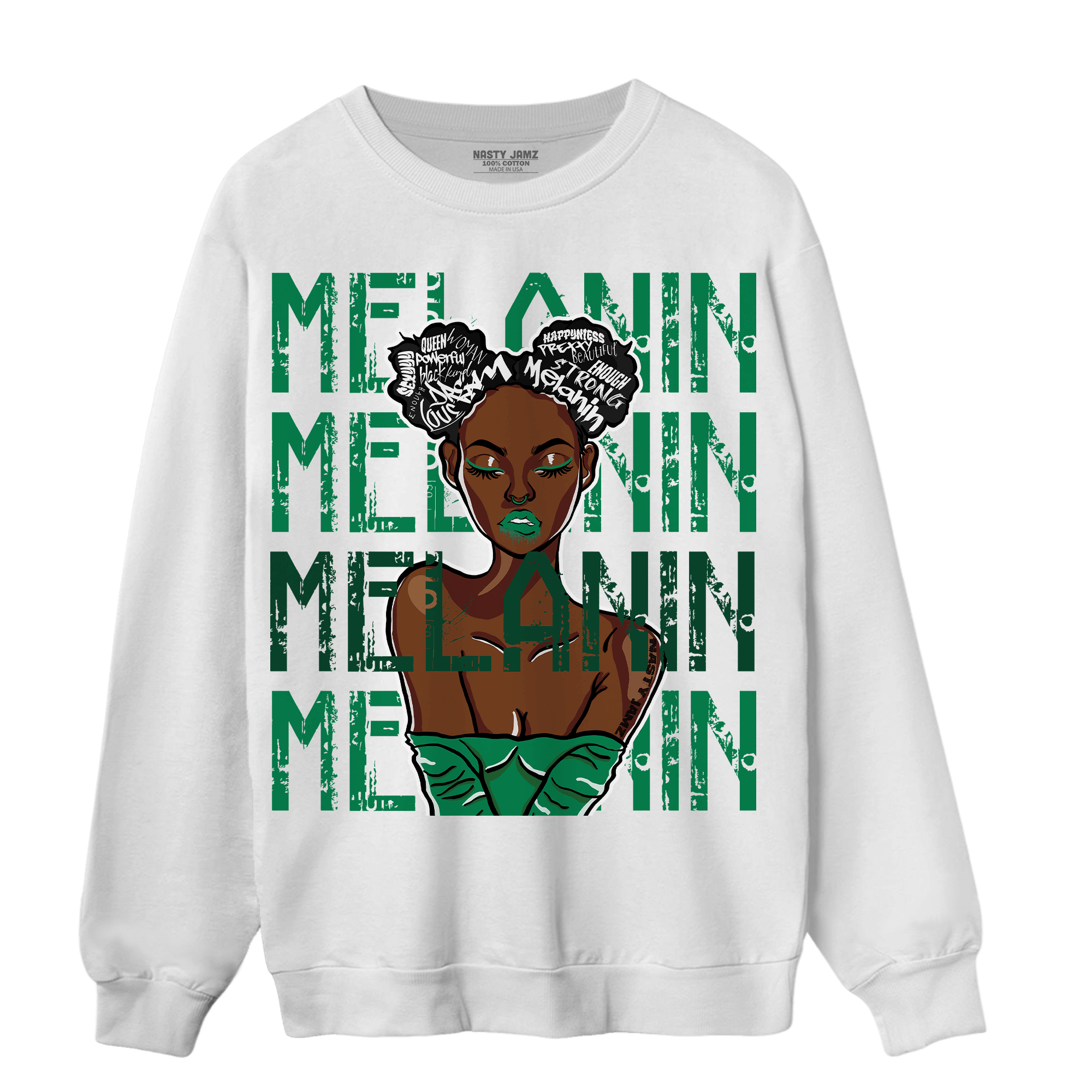 Celtic Lucky Green 1s Sweatshirt Match Melanin Girl - NastyJamz