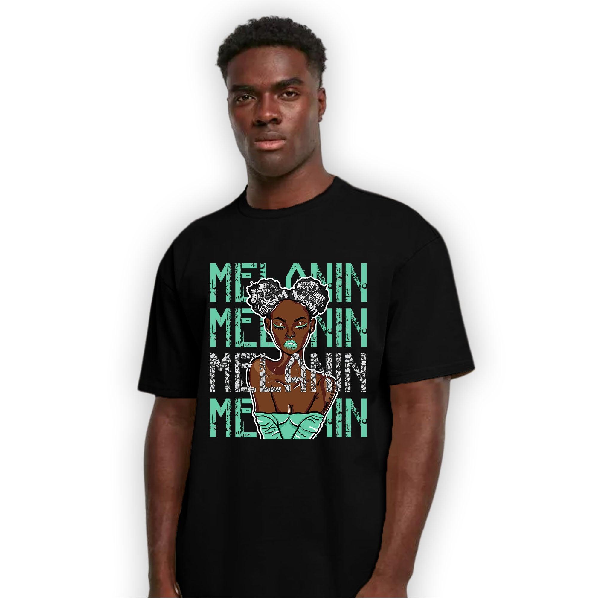 Green Glow 3s T Shirt Match Melanin Girl - NastyJamz