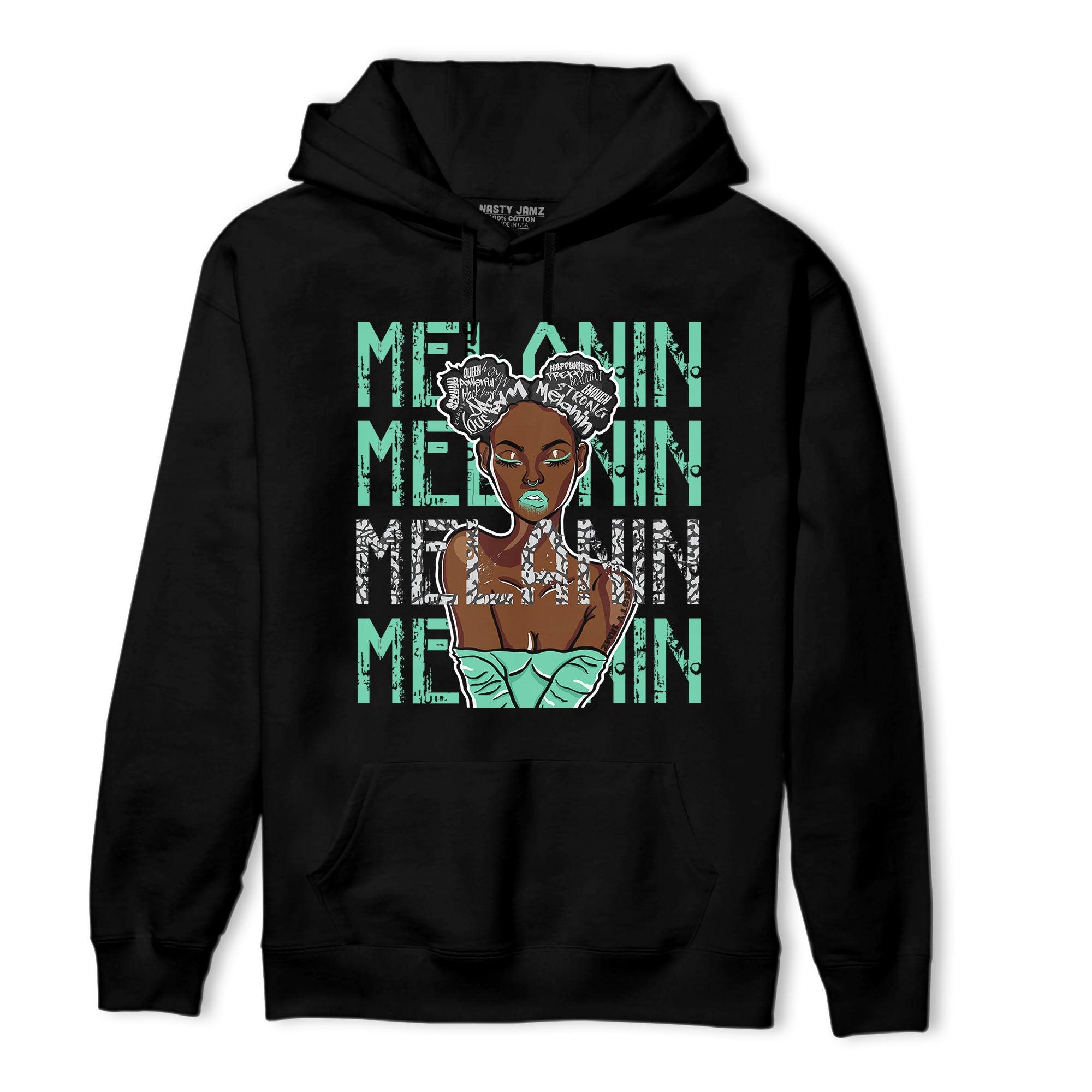 Green Glow 3s Hoodie Match Melanin Girl - NastyJamz