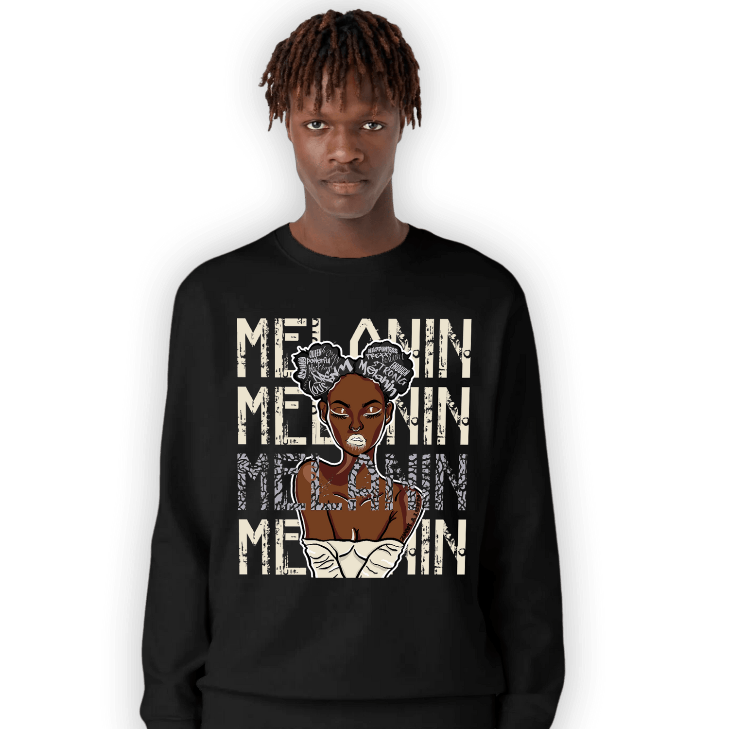 Off Noir 3s Sweatshirt Match Melanin Girl - NastyJamz