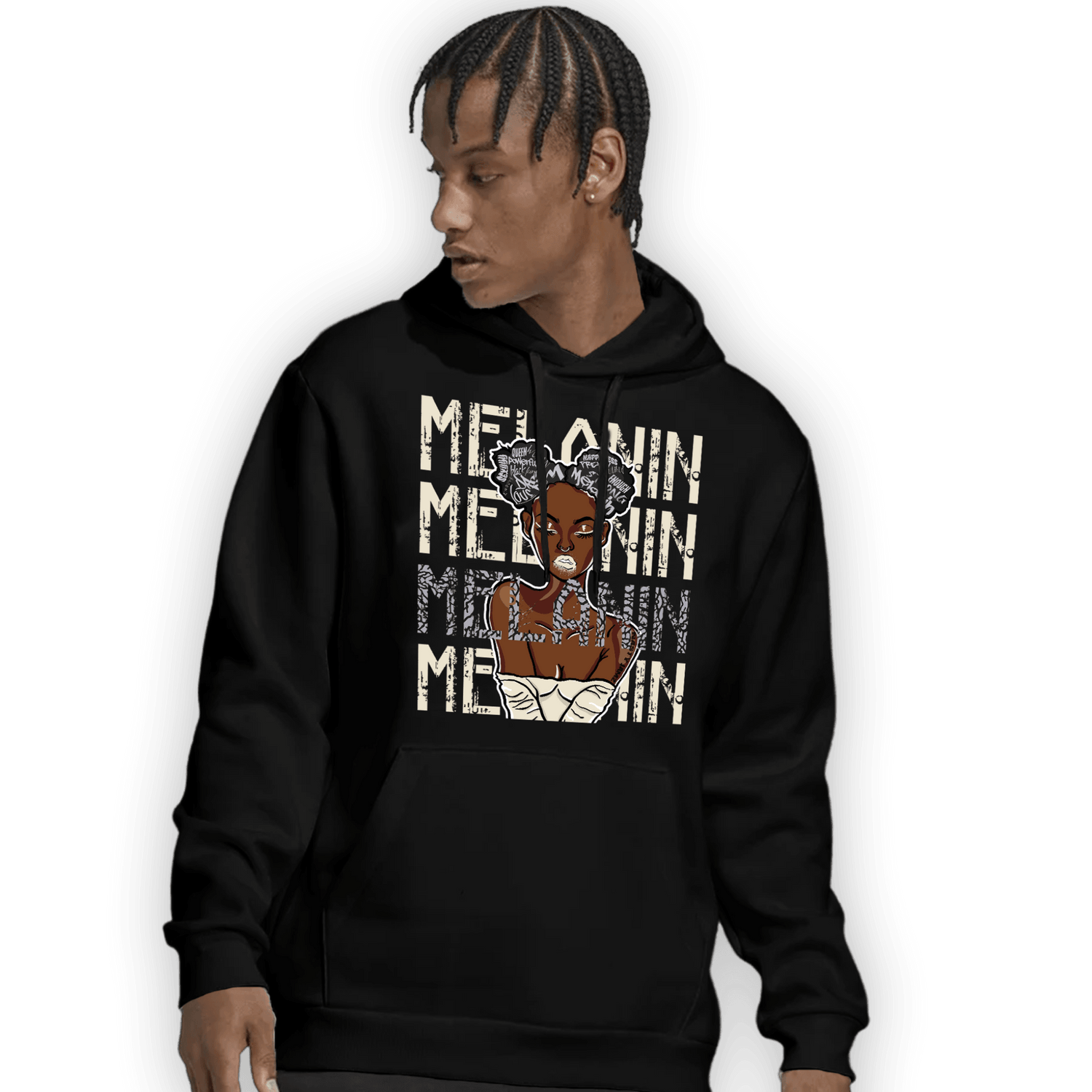 Off Noir 3s Hoodie Match Melanin Girl - NastyJamz