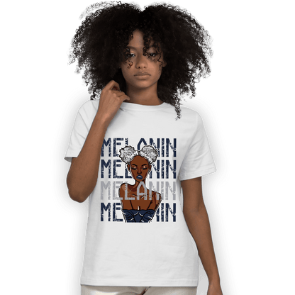 White Navy 3s T Shirt Match Melanin Girl - NastyJamz
