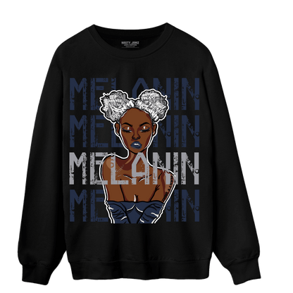 White Navy 3s Sweatshirt Match Melanin Girl - NastyJamz