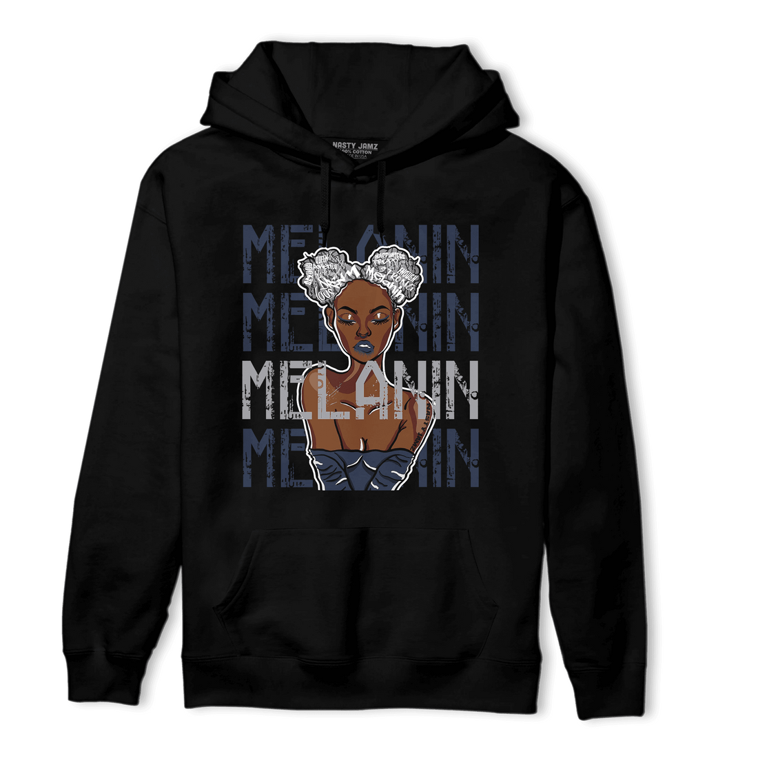 White Navy 3s Hoodie Match Melanin Girl - NastyJamz
