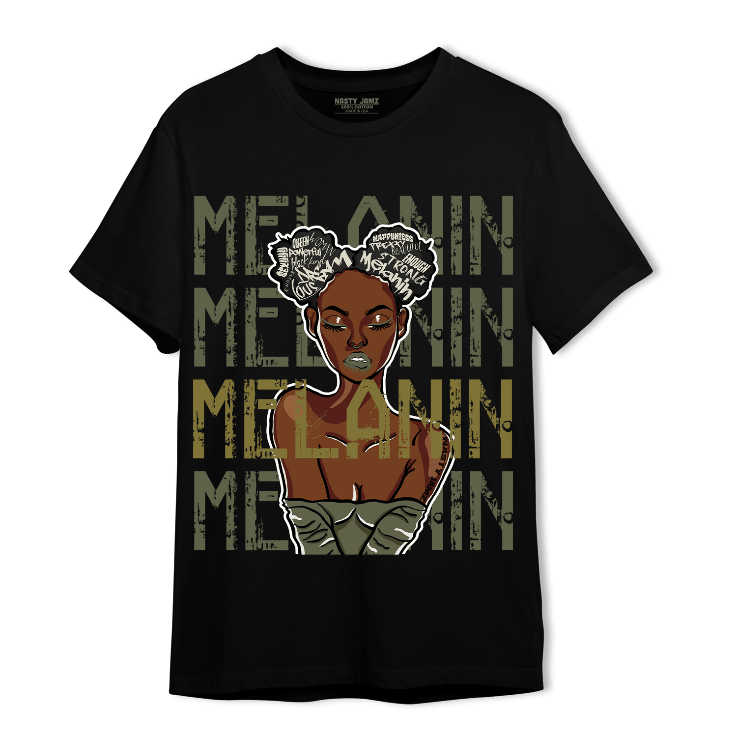 SE Craft Medium Olive 4s T Shirt Match Melanin Girl - NastyJamz
