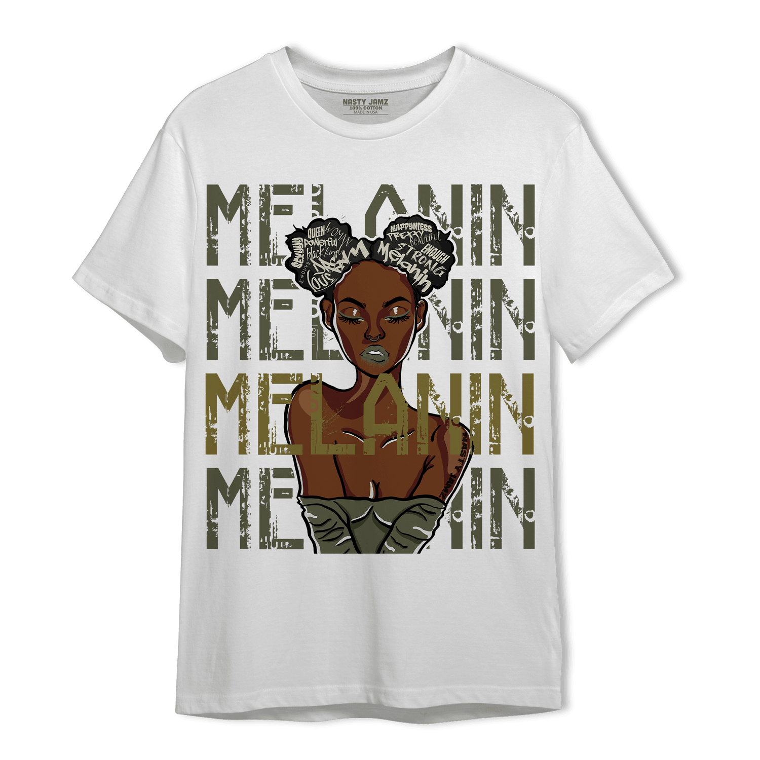 SE Craft Medium Olive 4s T Shirt Match Melanin Girl - NastyJamz