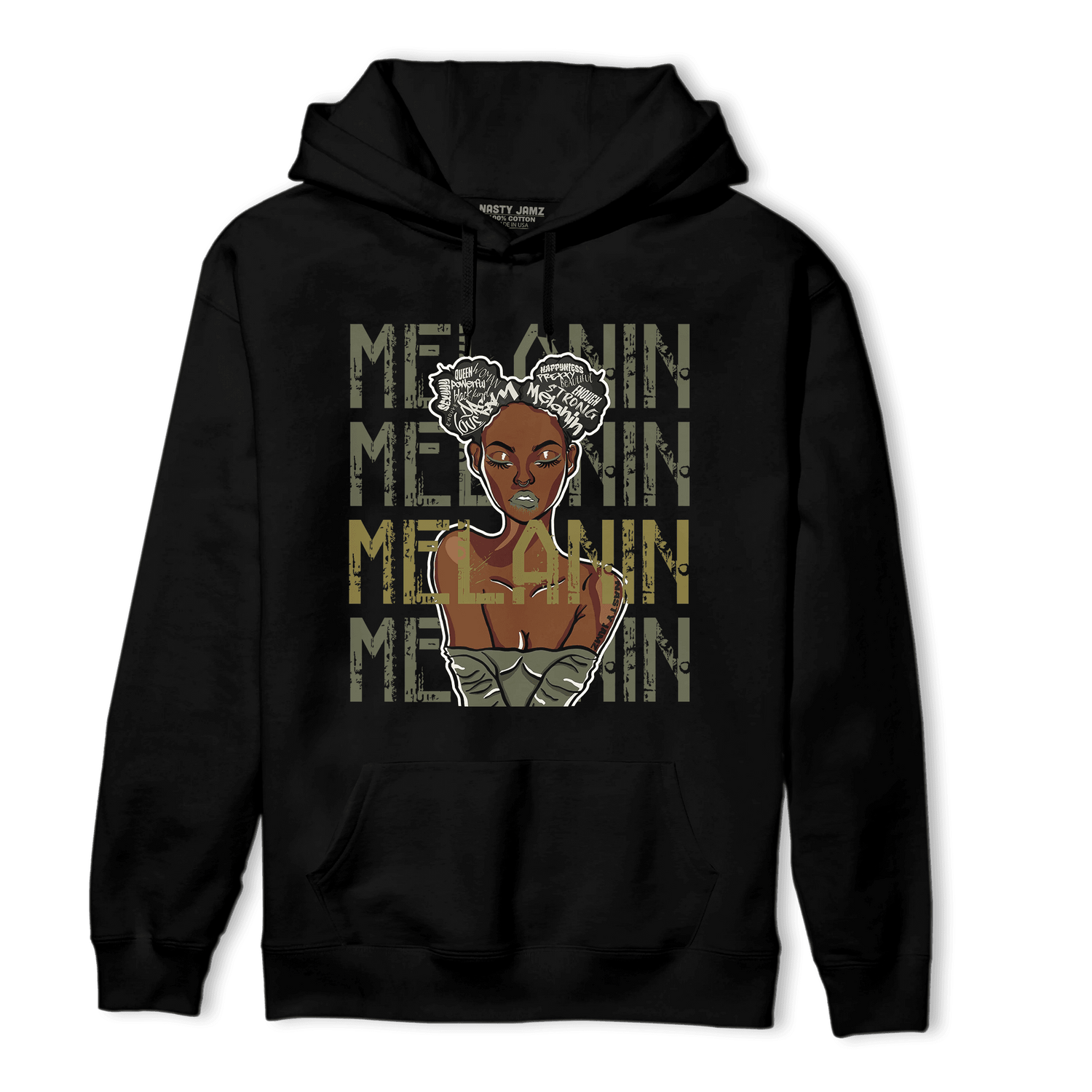 SE Craft Medium Olive 4s Hoodie Match Melanin Girl - NastyJamz