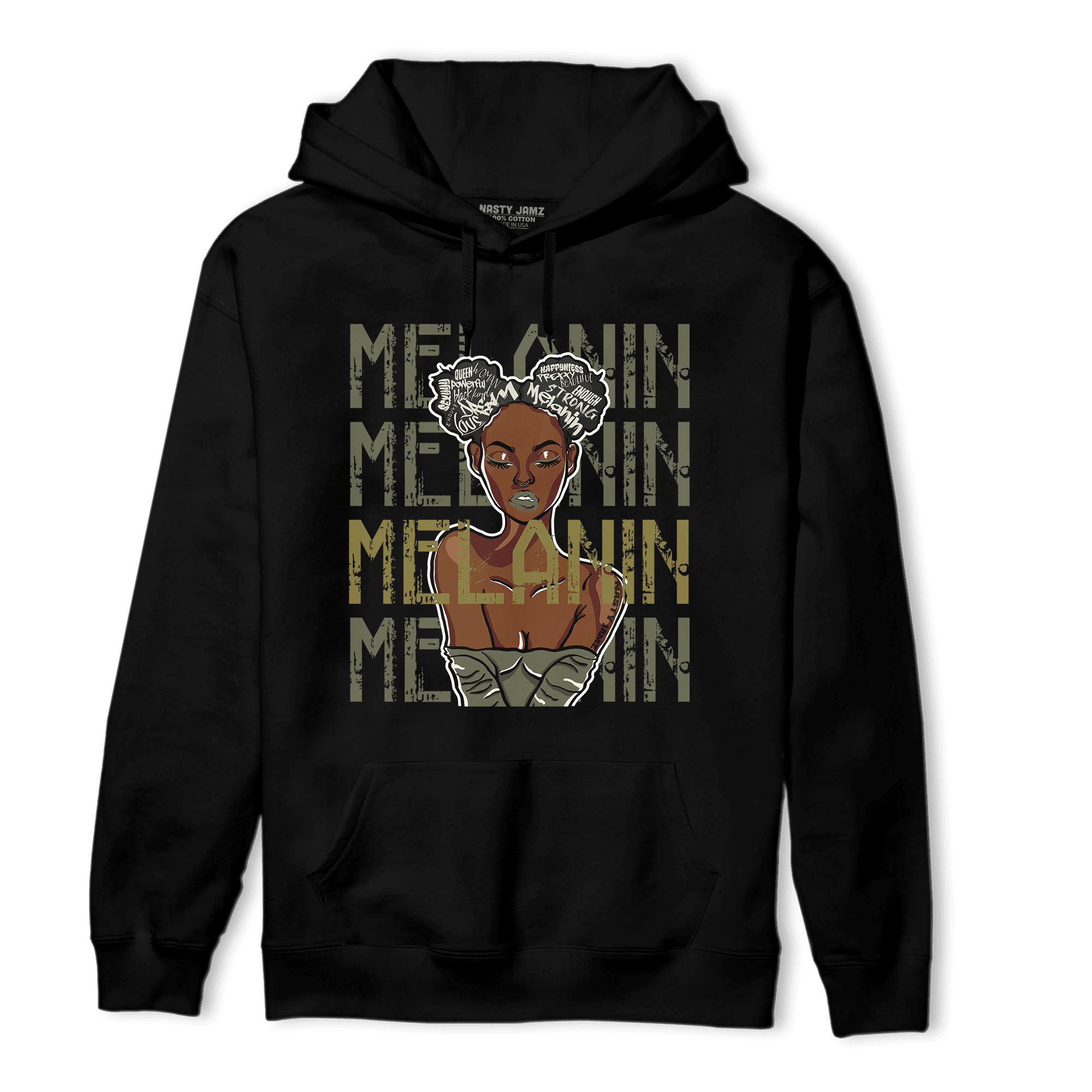 SE Craft Medium Olive 4s Hoodie Match Melanin Girl - NastyJamz