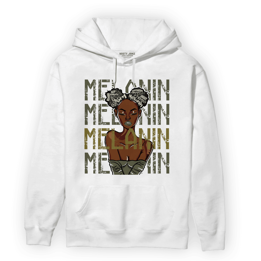 SE Craft Medium Olive 4s Hoodie Match Melanin Girl - NastyJamz