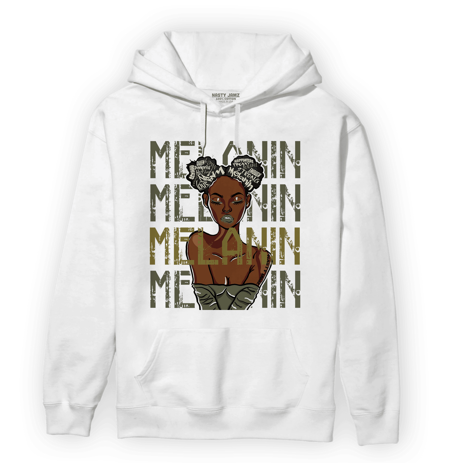 SE Craft Medium Olive 4s Hoodie Match Melanin Girl - NastyJamz