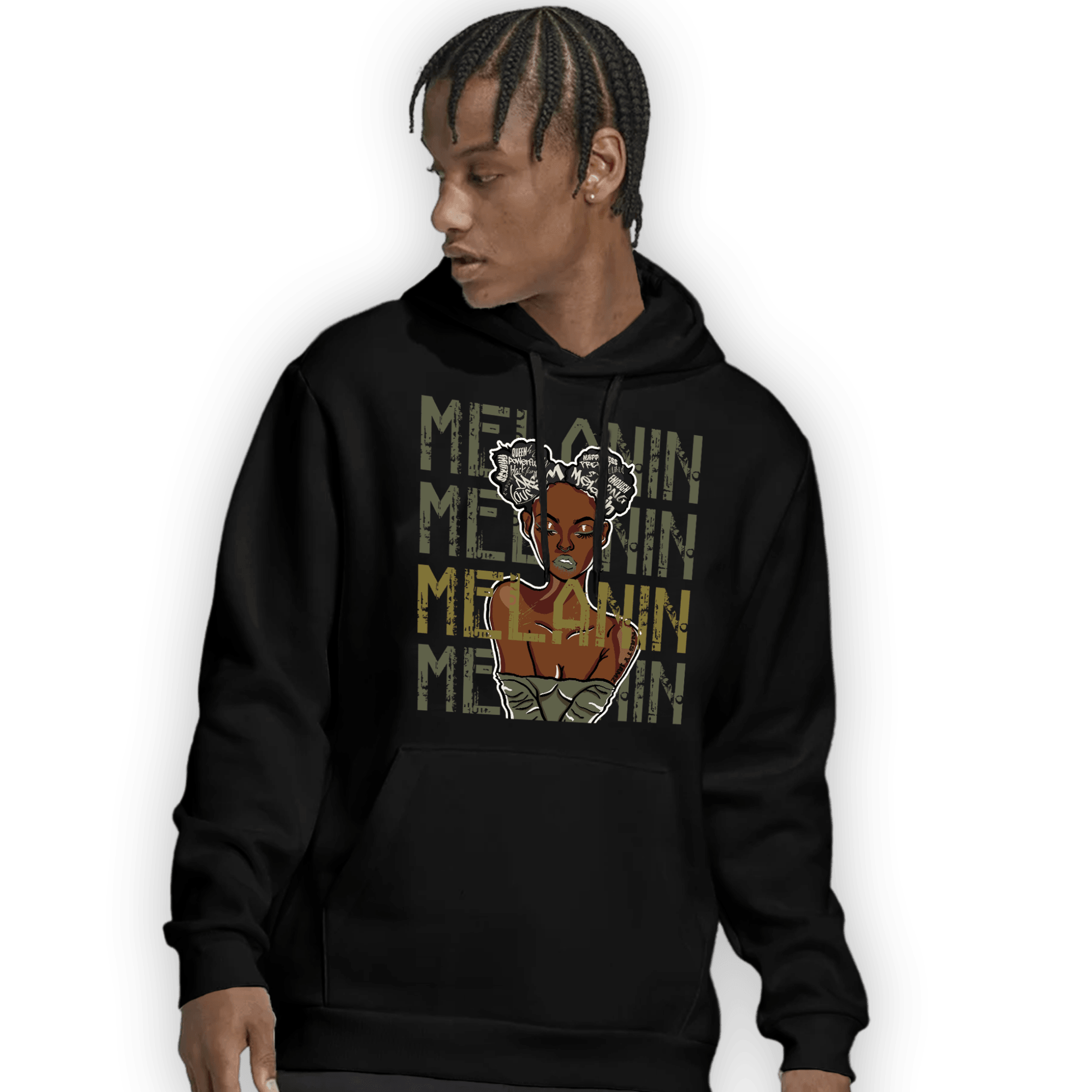 SE Craft Medium Olive 4s Hoodie Match Melanin Girl - NastyJamz