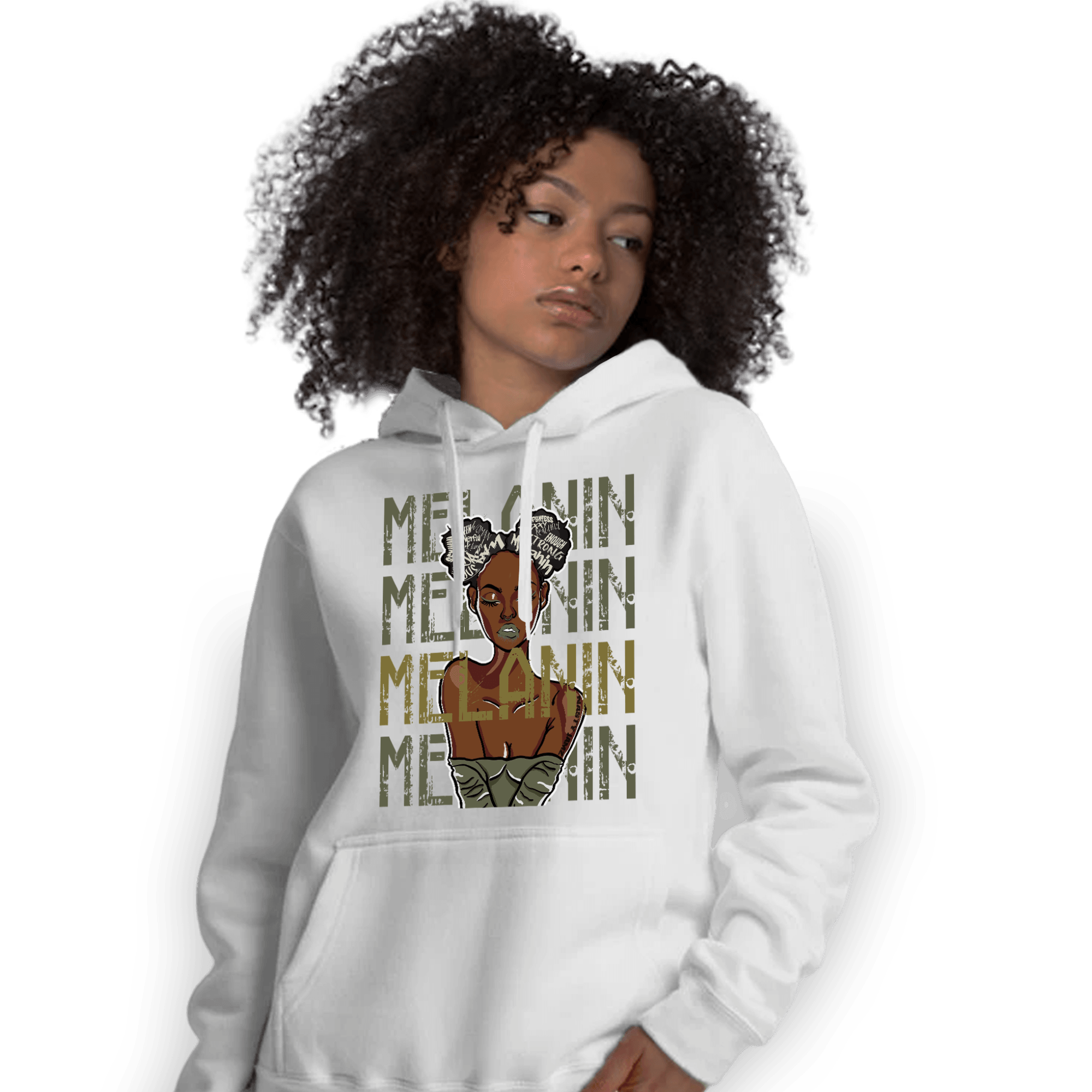 SE Craft Medium Olive 4s Hoodie Match Melanin Girl - NastyJamz
