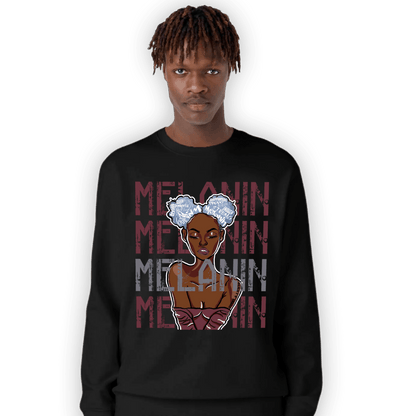 Burgundy 5s Sweatshirt Match Melanin Girl - NastyJamz