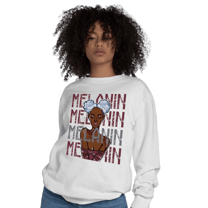 Burgundy 5s Sweatshirt Match Melanin Girl - NastyJamz