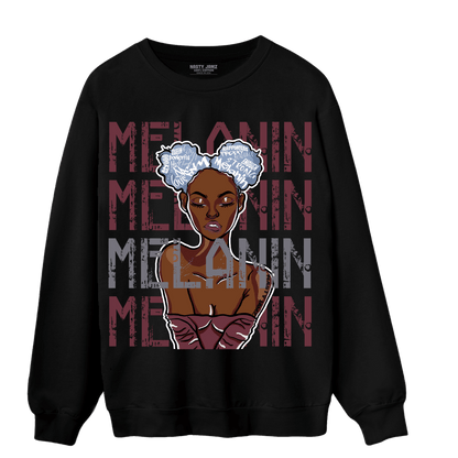 Burgundy 5s Sweatshirt Match Melanin Girl - NastyJamz