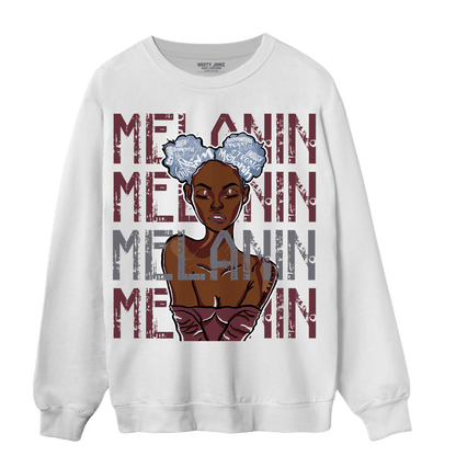 Burgundy 5s Sweatshirt Match Melanin Girl - NastyJamz