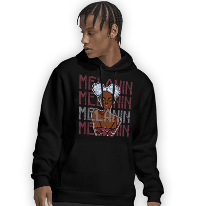 Burgundy 5s Hoodie Match Melanin Girl - NastyJamz