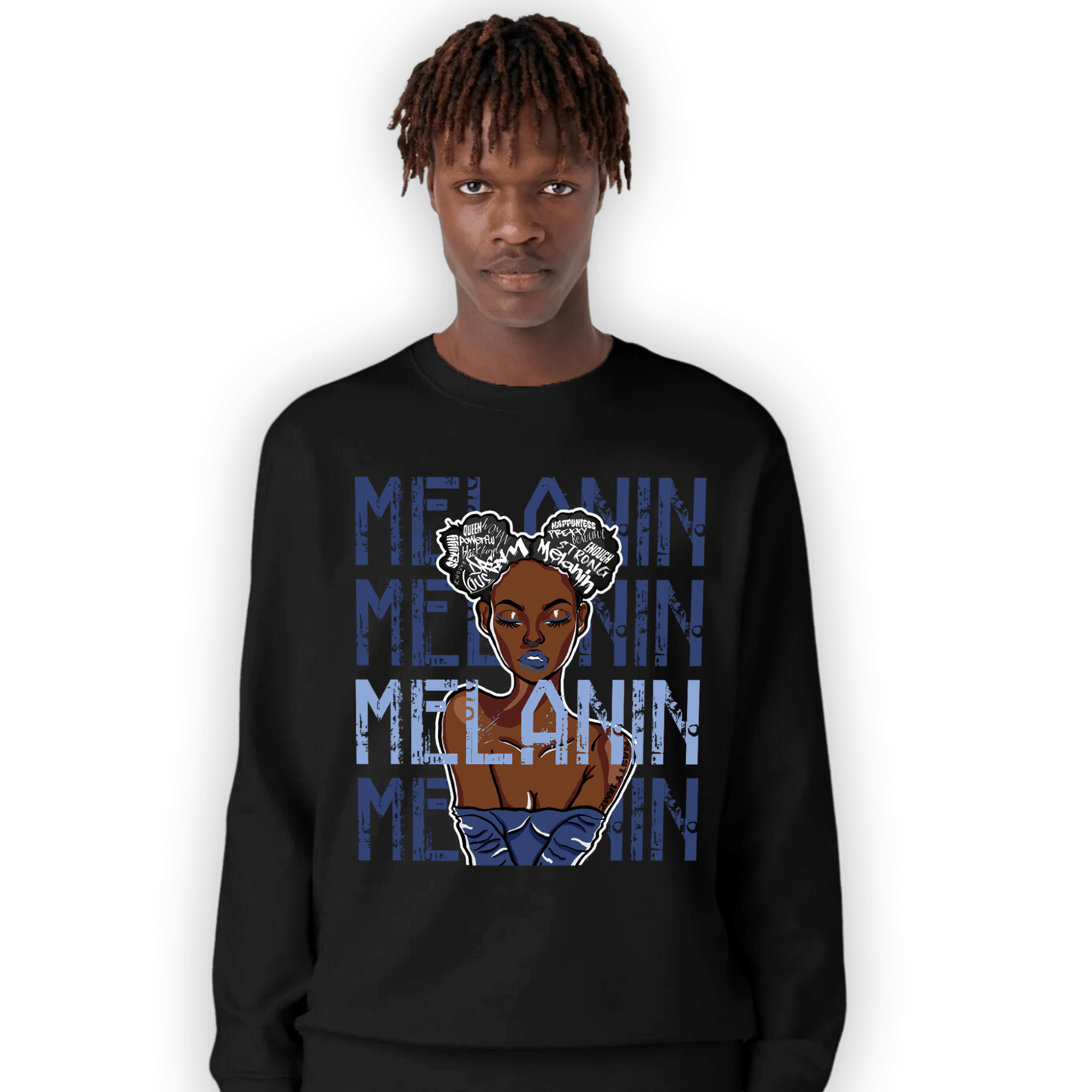 Midnight Navy 5s Sweatshirt Match Melanin Girl - NastyJamz