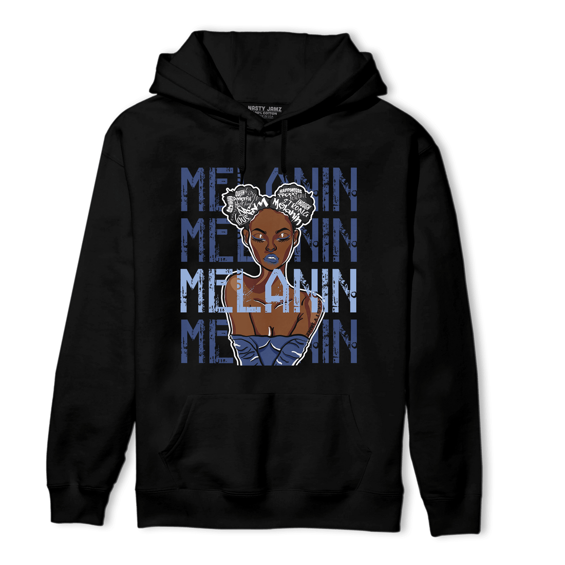 Midnight Navy 5s Hoodie Match Melanin Girl - NastyJamz
