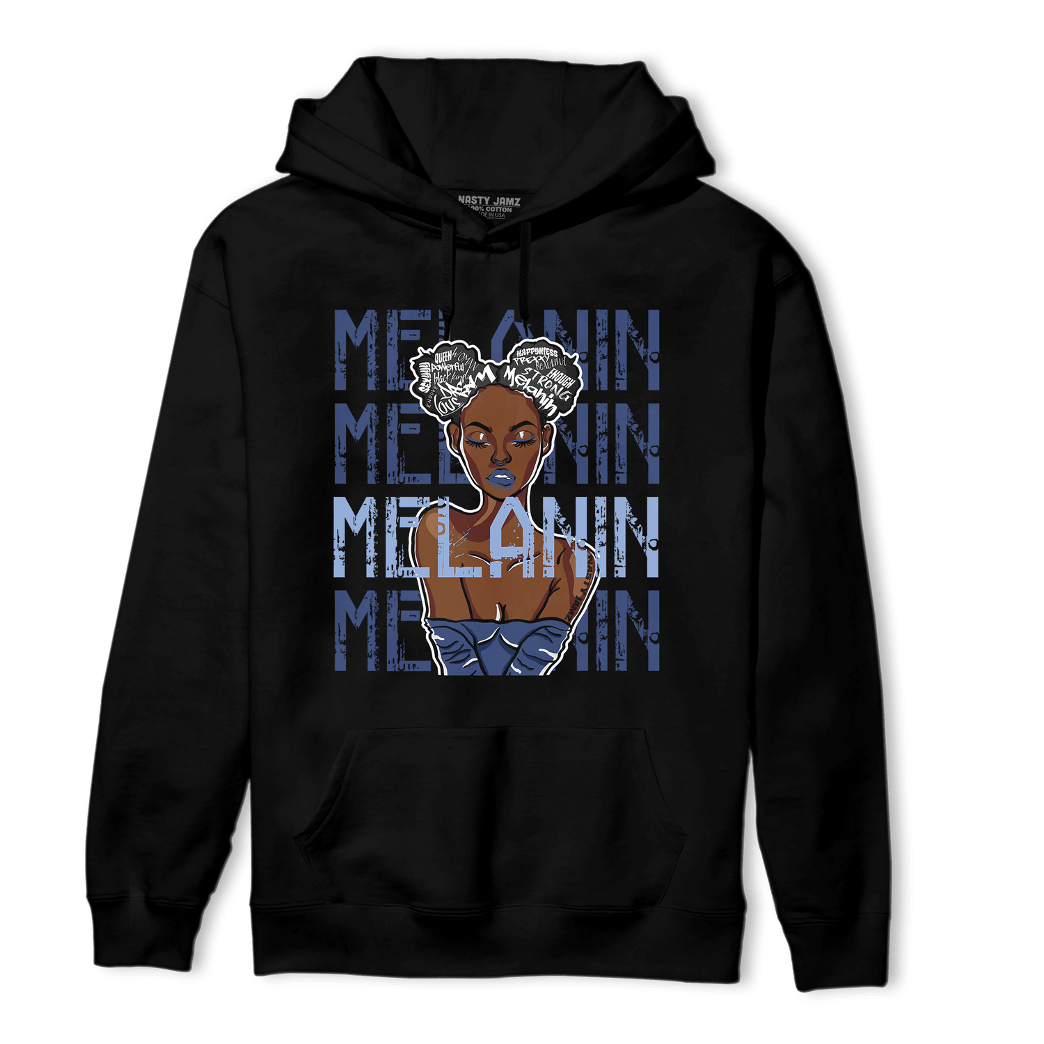 Midnight Navy 5s Hoodie Match Melanin Girl - NastyJamz