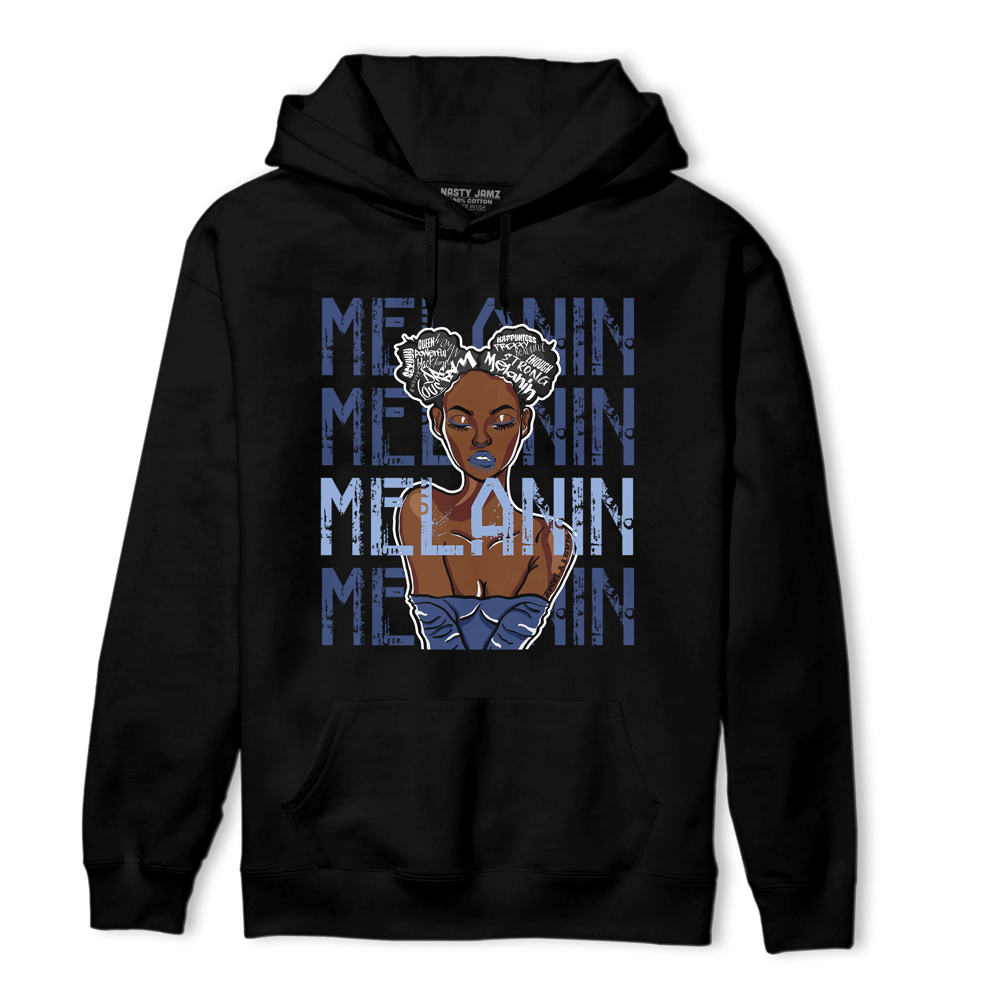 Midnight Navy 5s Hoodie Match Melanin Girl - NastyJamz