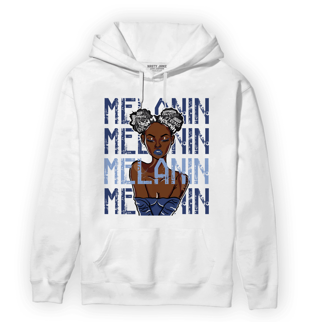 Midnight Navy 5s Hoodie Match Melanin Girl - NastyJamz