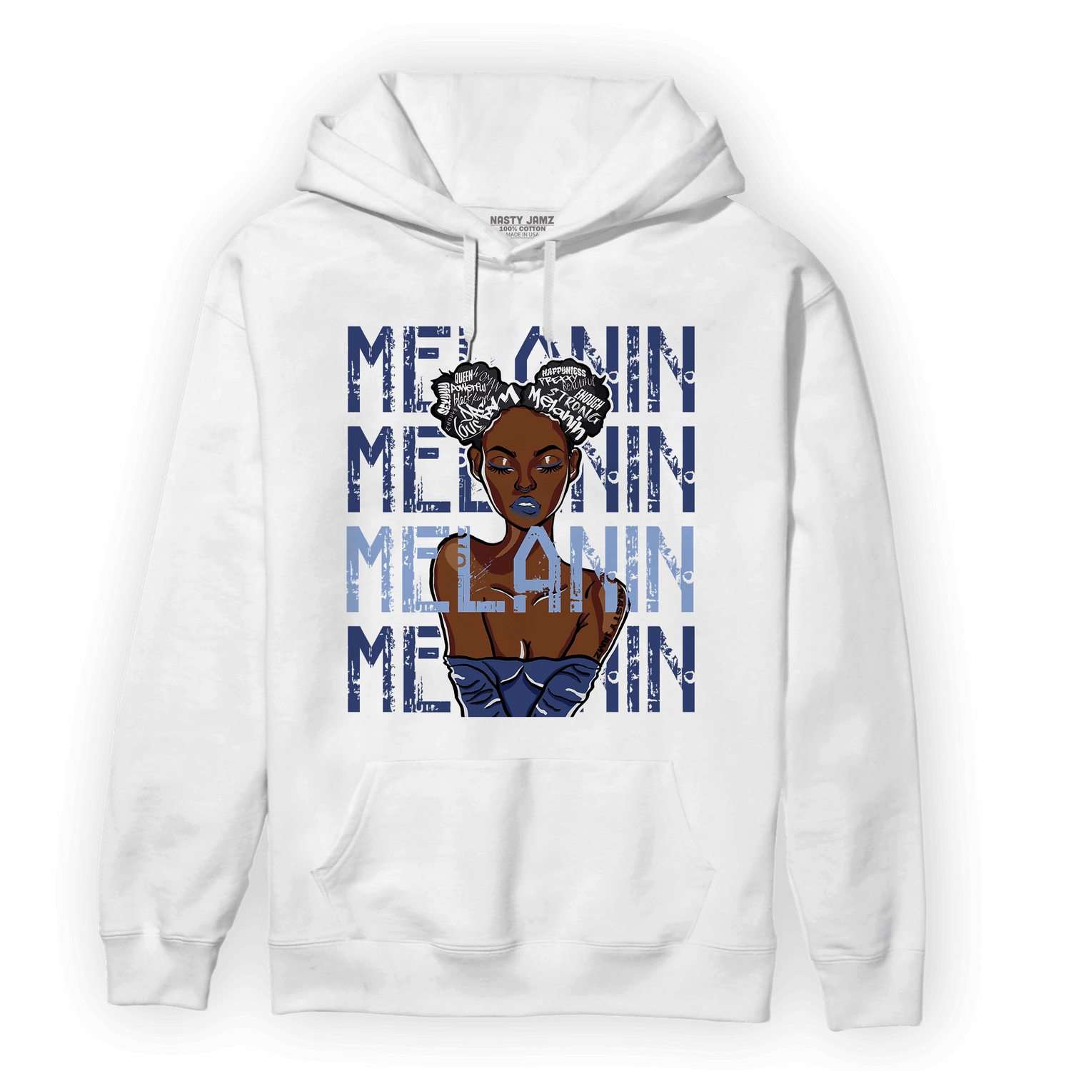 Midnight Navy 5s Hoodie Match Melanin Girl - NastyJamz