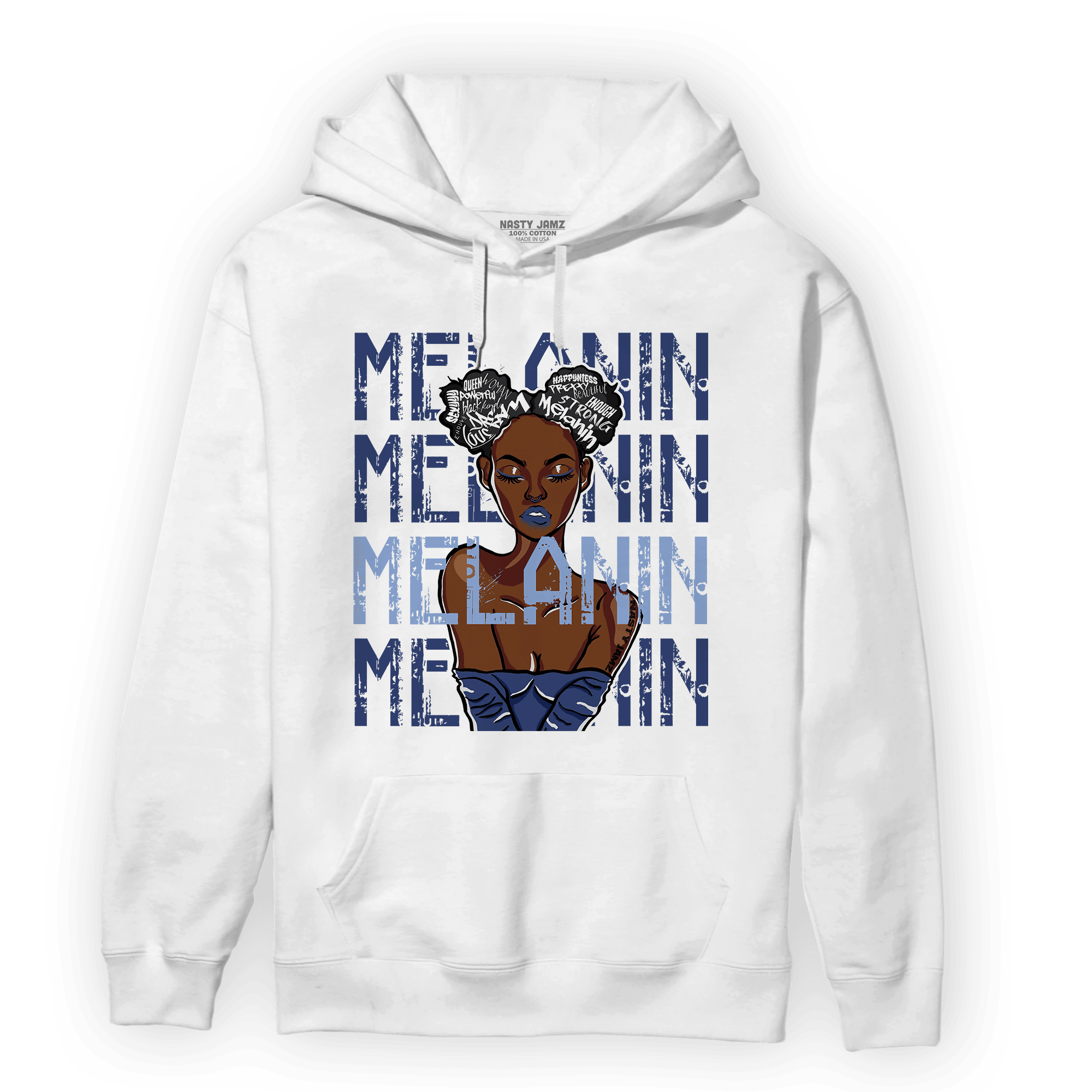 Midnight Navy 5s Hoodie Match Melanin Girl - NastyJamz