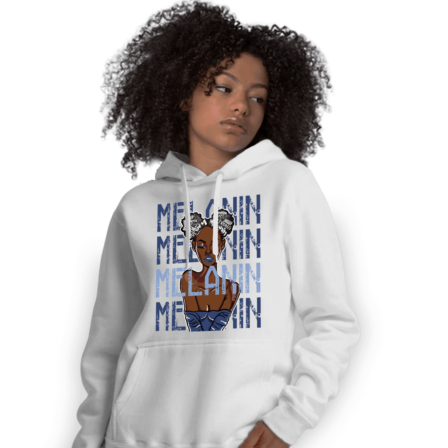 Midnight Navy 5s Hoodie Match Melanin Girl - NastyJamz