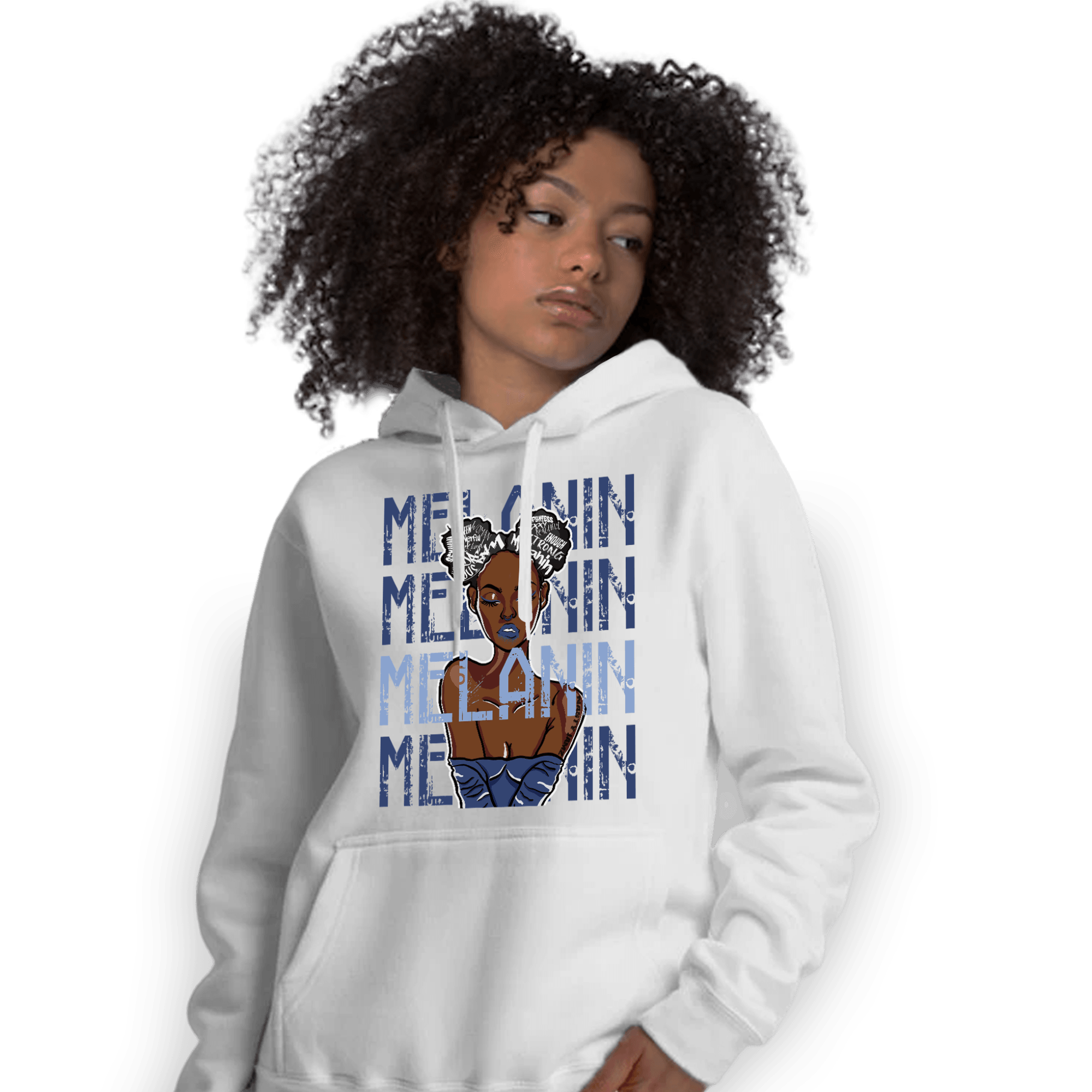 Midnight Navy 5s Hoodie Match Melanin Girl - NastyJamz