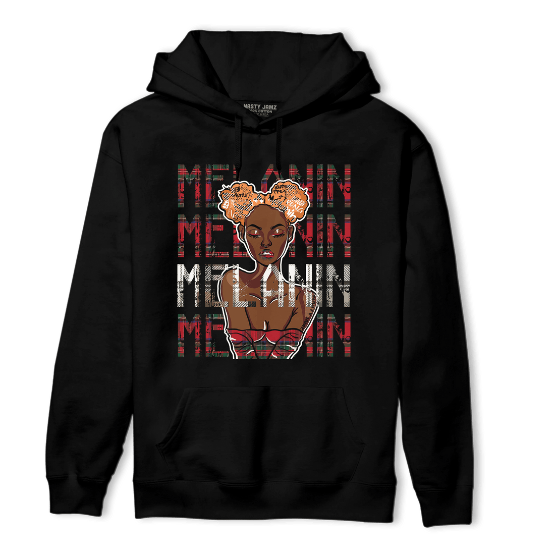 Plaid 5s Hoodie Match Melanin Girl - NastyJamz