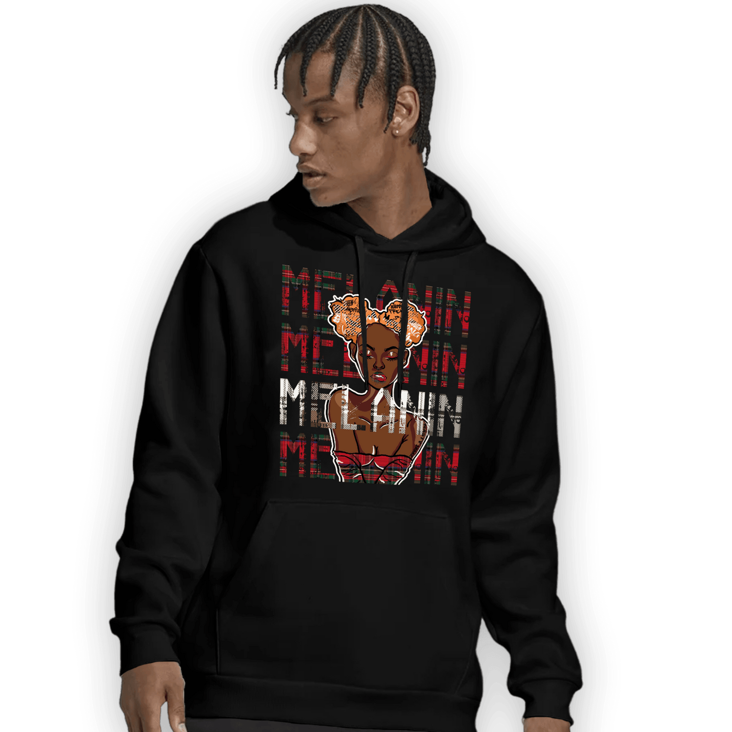 Plaid 5s Hoodie Match Melanin Girl - NastyJamz
